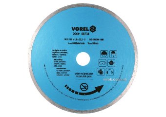 VOREL Диск відрізний алмазний суцільний : Ø= 180 мм  | 08734