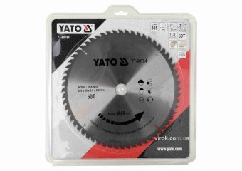 YATO Диск пиляльний победітовий по дереву YATO: 305x30x3.2x2.2 мм, 60 зубців, R.P.M до 5000 1/хв  | 
