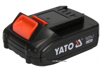 YATO Акумулятор Li-Ion YATO : 18 В, 2.0 А/Год, тривалість заряджання- 1 год  | YT-82842