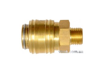 YATO Швидкознімне латунне з'єднання пневматичне, Ø= 1/4" і зовніш. різьбове Ø= 1/4"