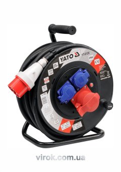YATO Подовжувач мережевий YATO на котушці : L= 25 м. 5-жильний Ø=2,5 мм²  | YT-8120