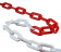 Цепь пластмассовая красно белая 8mm бухта 25 мп