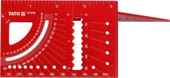 YATO Кутник алюмінієвий стереометр. 3D YATO 150х 70х 215 мм, 45°, 90° з транспортиром і шаблонами от