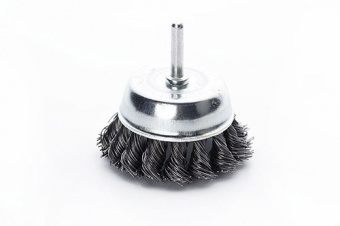Щётка чаша стальные витки 75мм (дрель) APRO