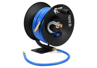 YATO Шланг пневматичний ПВХ на бобіні YATO з швидкоз'єдн. наконеч-ми; Ø=10мм, макс. тиск 20Bar, l=15