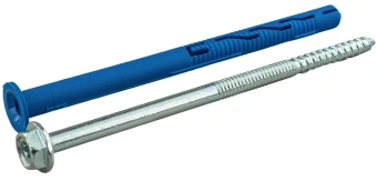 Дюбель 10х160мм нейлоновий з шурупом 7х165мм з головкою під SW-13/TX-40, оцинкований, 25 шт/пач.