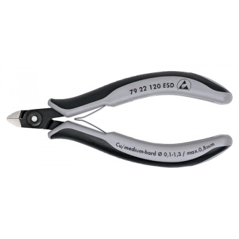 KNIPEX Прецизійні кусачки бокові для електроніки 79 22 120 ESD | 79 22 120 ESD