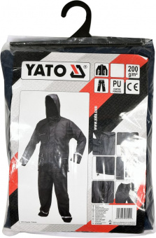 YATO Костюм з капюшоном водонепроникний YATO,розм.XXXL,100%поліестр покритий PU,3 кишені,з вент.отво