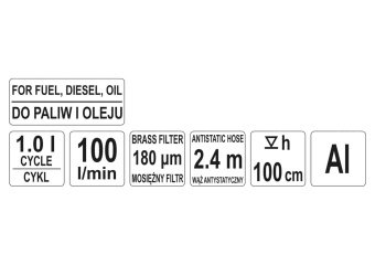 YATO Помпа ротаційна для пального YATO : 100 л/хв  | YT-0715