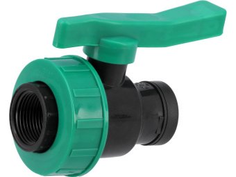 Кран кульовий до водяних пластикових труб  Ø= 3/4" Х 3/4" F/F-різьб FLO з поліпроп, для тиску 16Bar