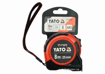 YATO Рулетка YATO : L= 8 м x 25 мм, з сталевою стрічкою, нейлоновим покриттям  | YT-71073