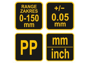 VOREL Штангенциркуль пластиковий : L= 150 мм, точність- 0,05 мм  | 15120