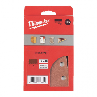 MILWAUKEE Шлифовальные листы 80x133/10 HL G240-10pc | 4932492767