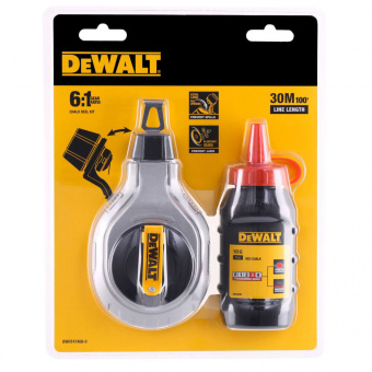 DeWALT Шнур розмічальний L=30м, в комплектікрейдяний порошок.