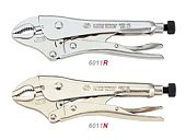 KING TONY Зажим с фиксатором L=254 мм закругл., хром | 6011-10R