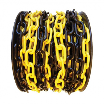 Цепь пластмассовая желто черная 8mm бухта 25 мп