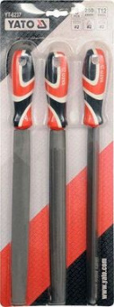 YATO Напильники по металу YATO : квадратний, напівкруглий, трикутний, L= 250 мм, #2, набір, 3 шт  | 