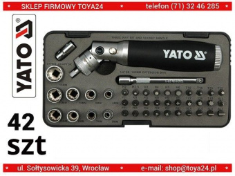YATO Викрутка реверсивна YATO : тріщатка, насадки HEX 1/4": SL,H,PH,PZ,T.  | YT-2806