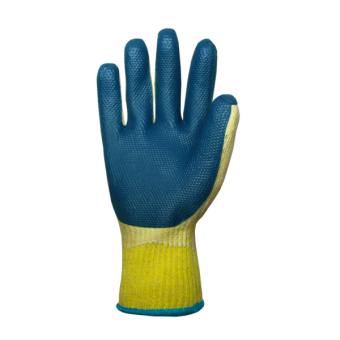 Рукавиці з латексним покриттям для скла КВІТКА Люкс (сині) (110-1204-IND-10)
