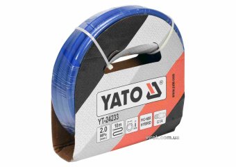 YATO Шланг пневматичний гібридний (ПВХ+БНК) YATO: Ø8.0 мм 10 м, Ø=1/4", тиск ≤ 2 MPa, різьбов. з'єдн