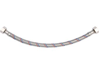 Шланг водопровідний з опліткою з нерж сталі FALA l= 300мм, Ø= 8/12, з'єднання F-3/8" х F-3/8" 1 МПа