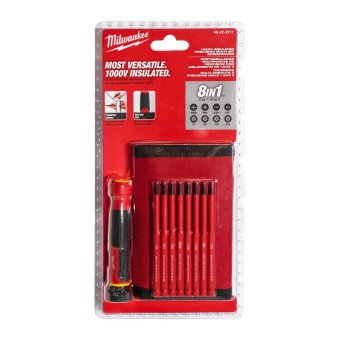 MILWAUKEE Набір викруток прецезійних ізольованих VDE 8-в-1 (рукоять VDE + 8 біт VDE)