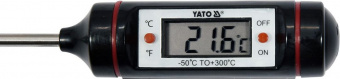 YATO Термометр електронний YATO з зондом- 130 мм, діапазон- -50ºС- +300ºС, живлення- 1.5 В (LR44)  |