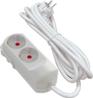 Подовжувач мережевий VIROK: l= 2 м, з 2 гніздами із заземленням