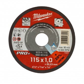 MILWAUKEE Отрезной диск SCS 41/115x1 PRO+ (1 шт) (заказ кратно 50 шт) | 4932451484