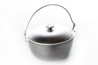 Казан алюминиевый с крышкой и дужкой 260мм 6л СИЛА