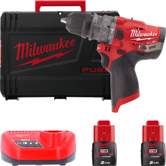 MILWAUKEE Дриль-шурупокрут з ударом акумуляторний , M12 FPDX-202X, 37Нм,  | 4933464136