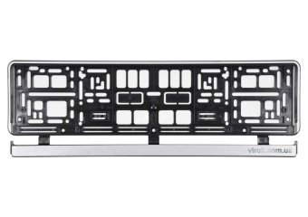 VOREL Рамка під номерний знак авто : срібна, 529 х 132 х 11 мм (пластикова)  | 83290