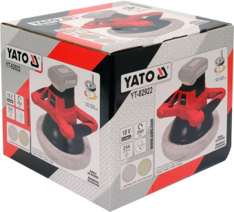 YATO Полірувальна машина акумуляторна YATO: Li-Ion 18 В,2500 об/хв, диск Ø= 250 мм(БЕЗ АКУМУЛЯТОРА) 