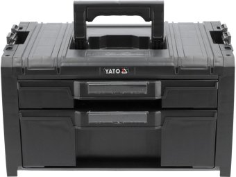 Ящик модульний Т2 системи S12 пластиковий YATO з 2 комірковими шуфлядами, 450x313x245 мм [1]