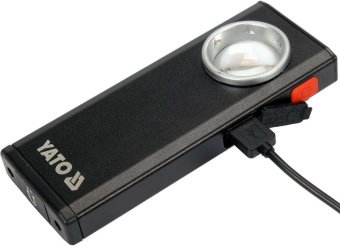 YATO Ліхтар світлодіодний акумул. YATO Li-Po 3.7 В, 500 Lm, функ. павербанк на 1500 mАГод  | YT-0855