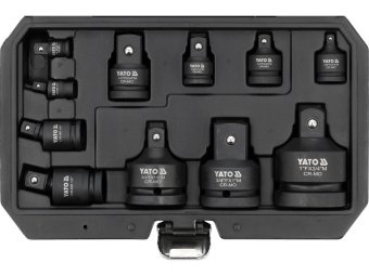 Подовжувачі карданні і перехідники ударні YATO з квадратами 1/4", 3/8", 1/2", 3/4", 1", 11елем. [10]