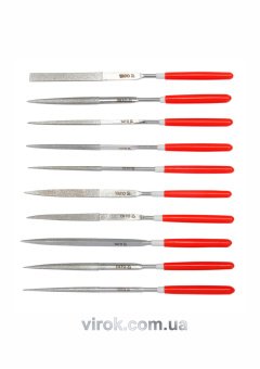 YATO Надфіль алмазний YATO, l= 140/50 мм, b= 3 мм,-Набір-. 10 шт.  | YT-6144