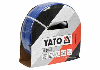 YATO Шланг пневматичний гібридний (ПВХ+БНК) YATO: Ø8.0 мм x30м, Ø=1/4", тиск ≤ 2 MPa, різьбов. з'єдн