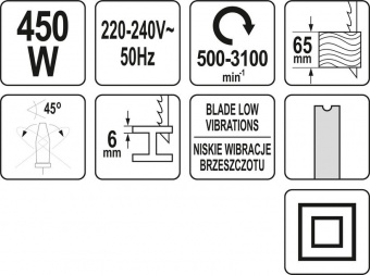YATO Электролобзик с низкой вибрацией 450 Вт YATO YT-82274