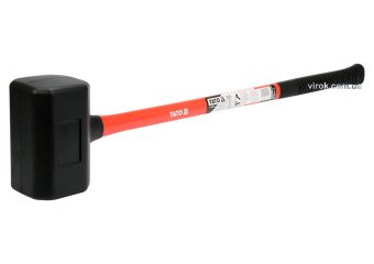 YATO Молоток безінерційний YATO: з гумовим обухом 180х110х110 мм, m=5.5кг скловолоконна ручка l=800м