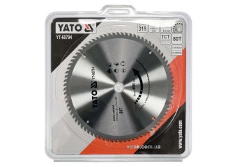 YATO Диск пиляльний победітовий по дереву YATO: 315х30х3.5х2.5 мм, 80 зубців, R.P.M до 4500 1/хв  | 