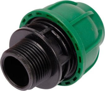 FLO Муфта до водяних пластикових труб з зовн. різьбою 32 мм- 1" поліпропіленова, для тиску 1 MPa | 8