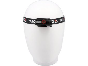 Ліхтар на чоло діодний YATO; живл. Li-Po акумул 3,7В, 0,35 АГод, 6 режимів, відстан 85/ 50/ 30/ 20 м