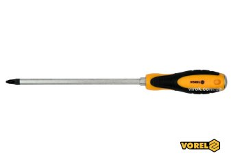 VOREL Викрутка хрестова ударна з 6-гранним стержнем : PH3 х 200 мм, HRC 38-46, Cr-V  | 62177