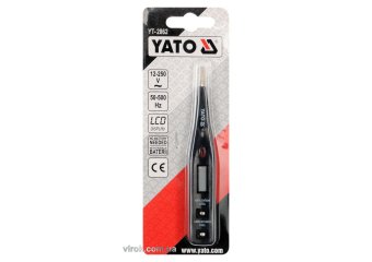 YATO Індикатор напруги YATO контрольний цифровий 12-250 V LCD  | YT-2862