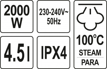 YATO Паровий апарат для здирання шпалер мережевий YATO : 2 кВт, ємність- 4.5 л, макс. t= 100°С  | YT