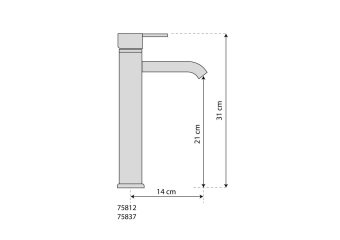 FALA Змішувач води для умивальника, високий "RETRO BRONZE 2" з кульовим регулятором  | 75837
