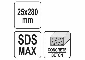 YATO Долото плоске YATO : SDS-Max, L= 280 мм, w= 25 мм  | YT-47341