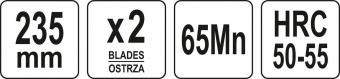 YATO Рубанок столярний YATO 2-сторонній до кромки- 235х53 мм, леза- 61х23 мм. з сталевим корпусом  |