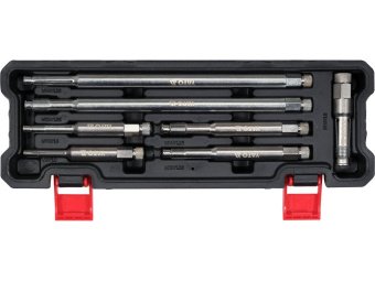 Мітчики різьбові для гнізд "свічок" запалювання YATO M8- М18, l= 80-260 мм, 7 елем. [10]